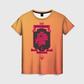 Женская футболка 3D с принтом Gryffindor в Петрозаводске, 100% полиэфир ( синтетическое хлопкоподобное полотно) | прямой крой, круглый вырез горловины, длина до линии бедер | gryffindor | harry potter | vdzabma | гарри поттер | гриффиндор