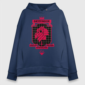 Женское худи Oversize хлопок с принтом Gryffindor в Петрозаводске, френч-терри — 70% хлопок, 30% полиэстер. Мягкий теплый начес внутри —100% хлопок | боковые карманы, эластичные манжеты и нижняя кромка, капюшон на магнитной кнопке | gryffindor | harry potter | vdzabma | гарри поттер | гриффиндор