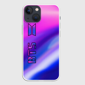 Чехол для iPhone 13 mini с принтом BTS Gradient в Петрозаводске,  |  | boys | bts | music | pop | rm | бабочка | бойбенд | бтс | волны | гламур | градиент | группа | девочкам | девушкам | корея | красочный | крылья | лого | мальчики | молодежные | музыка | музыкальные | неоновый | парни