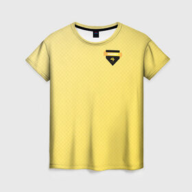 Женская футболка 3D с принтом Hufflepuff в Петрозаводске, 100% полиэфир ( синтетическое хлопкоподобное полотно) | прямой крой, круглый вырез горловины, длина до линии бедер | harry potter | hufflepuff | vdzabma | гарри поттер | пуффендуй | хаффлпафф