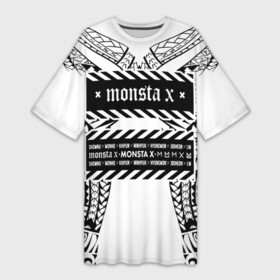 Платье-футболка 3D с принтом Monsta X в Петрозаводске,  |  | dramarama | edm | hyungwon | idol | im | j pop | jooheon | k pop | kihyun | kpop | minhyuk | mv | shownu | the code | wonho | вонхо | монста х | хип хоп