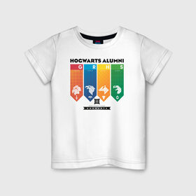 Детская футболка хлопок с принтом Hogwarts в Петрозаводске, 100% хлопок | круглый вырез горловины, полуприлегающий силуэт, длина до линии бедер | harry potter | hogwarts | vdzabma | гарри поттер | хогвартс