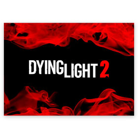 Поздравительная открытка с принтом DYING LIGHT 2 / ДАИНГ ЛАЙТ в Петрозаводске, 100% бумага | плотность бумаги 280 г/м2, матовая, на обратной стороне линовка и место для марки
 | Тематика изображения на принте: dying | dying light 2 | dyinglight 2 | dyinglight2 | game | games | horror | light | survival | zombie | выживание | даинг | даинг лайт 2 | даинглайт 2 | даинглайт2 | зомби | игра | игры | лайт | лого | логотип | логотипы | свет | символ | символы