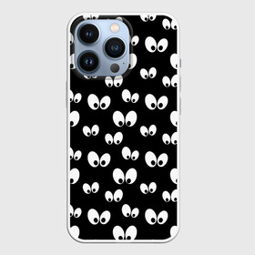 Чехол для iPhone 13 Pro с принтом Глазки в темноте в Петрозаводске,  |  | baby | cartoon | cute | halloween | kawaii | lol | аниме | анимешный | бабочки | взгляд | глаза | детям | дисней | кавайный | летучие мыши | малыш | милый | мистика | мультяшный | ночные | ночь | няшный | паттерн | привидение