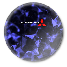 Значок с принтом MITSUBISHI в Петрозаводске,  металл | круглая форма, металлическая застежка в виде булавки | mitsubishi | авто | автомобиль | лого | логотип | митсубиси | митсубиши | текстура