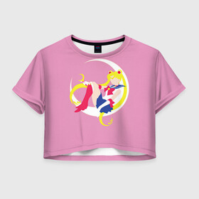 Женская футболка Crop-top 3D с принтом Сейлор мун в Петрозаводске, 100% полиэстер | круглая горловина, длина футболки до линии талии, рукава с отворотами | арт | вектор | девушка | нео королева серенити | рисунок | сейлор мун | усаги цукино