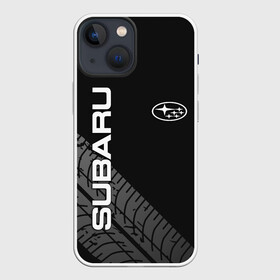 Чехол для iPhone 13 mini с принтом SUBARU в Петрозаводске,  |  | subaru | авто | автомобиль | логотип | марка | машина | надпись | субару | текстура