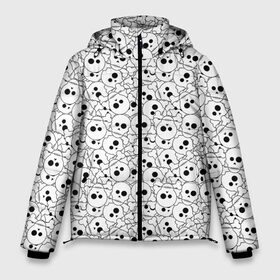 Мужская зимняя куртка 3D с принтом Черепа черно-белые в Петрозаводске, верх — 100% полиэстер; подкладка — 100% полиэстер; утеплитель — 100% полиэстер | длина ниже бедра, свободный силуэт Оверсайз. Есть воротник-стойка, отстегивающийся капюшон и ветрозащитная планка. 

Боковые карманы с листочкой на кнопках и внутренний карман на молнии. | Тематика изображения на принте: boys | death | halloween | pattern | phantom | skull | глаза | готика | готический | зомби | кладбище | кости | мальчикам | монстры | мумия | паттерн | пацанские | привидение | призрак | скелет | страшные | татуировка