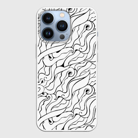 Чехол для iPhone 13 Pro с принтом Черно белые узоры в Петрозаводске,  |  | abstract | art | pattern | абстракционизм | абстракция | аниме | арт | брызги | волны | восточный | граффити | змеи | инь янь | искусство | кружево | линии | море | паттерн | текстура | тучи | узор | хавитки | черви