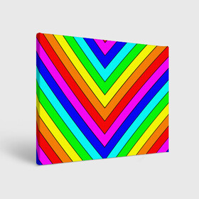 Холст прямоугольный с принтом Rainbow Stripes в Петрозаводске, 100% ПВХ |  | Тематика изображения на принте: geometry | gradient | neon | геометрические | градиент | детям | кислота | кислотный | конус | красочный | линии | неоновые | пирамида | полоска | полосы | радуга | радужный | разноцветные | сочный | треугольники
