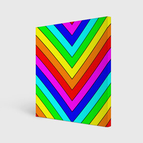 Холст квадратный с принтом Rainbow Stripes в Петрозаводске, 100% ПВХ |  | Тематика изображения на принте: geometry | gradient | neon | геометрические | градиент | детям | кислота | кислотный | конус | красочный | линии | неоновые | пирамида | полоска | полосы | радуга | радужный | разноцветные | сочный | треугольники