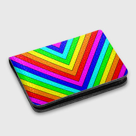 Картхолдер с принтом с принтом Rainbow Stripes в Петрозаводске, натуральная матовая кожа | размер 7,3 х 10 см; кардхолдер имеет 4 кармана для карт; | geometry | gradient | neon | геометрические | градиент | детям | кислота | кислотный | конус | красочный | линии | неоновые | пирамида | полоска | полосы | радуга | радужный | разноцветные | сочный | треугольники