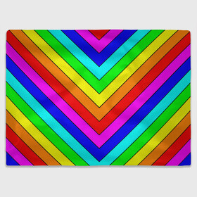 Плед 3D с принтом Rainbow Stripes в Петрозаводске, 100% полиэстер | закругленные углы, все края обработаны. Ткань не мнется и не растягивается | Тематика изображения на принте: geometry | gradient | neon | геометрические | градиент | детям | кислота | кислотный | конус | красочный | линии | неоновые | пирамида | полоска | полосы | радуга | радужный | разноцветные | сочный | треугольники