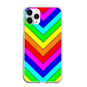 Чехол для iPhone 11 Pro Max матовый с принтом Rainbow Stripes в Петрозаводске, Силикон |  | geometry | gradient | neon | геометрические | градиент | детям | кислота | кислотный | конус | красочный | линии | неоновые | пирамида | полоска | полосы | радуга | радужный | разноцветные | сочный | треугольники