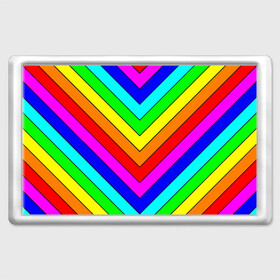 Магнит 45*70 с принтом Rainbow Stripes в Петрозаводске, Пластик | Размер: 78*52 мм; Размер печати: 70*45 | Тематика изображения на принте: geometry | gradient | neon | геометрические | градиент | детям | кислота | кислотный | конус | красочный | линии | неоновые | пирамида | полоска | полосы | радуга | радужный | разноцветные | сочный | треугольники