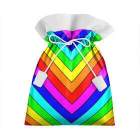 Подарочный 3D мешок с принтом Rainbow Stripes в Петрозаводске, 100% полиэстер | Размер: 29*39 см | Тематика изображения на принте: geometry | gradient | neon | геометрические | градиент | детям | кислота | кислотный | конус | красочный | линии | неоновые | пирамида | полоска | полосы | радуга | радужный | разноцветные | сочный | треугольники