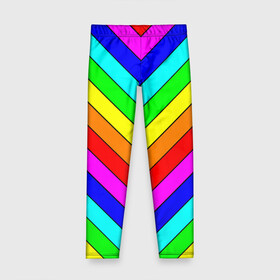 Детские леггинсы 3D с принтом Rainbow Stripes в Петрозаводске, полиэстер 85%, спандекс 15% | эластичный пояс, зауженный крой | geometry | gradient | neon | геометрические | градиент | детям | кислота | кислотный | конус | красочный | линии | неоновые | пирамида | полоска | полосы | радуга | радужный | разноцветные | сочный | треугольники