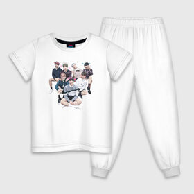 Детская пижама хлопок с принтом BTS в Петрозаводске, 100% хлопок |  брюки и футболка прямого кроя, без карманов, на брюках мягкая резинка на поясе и по низу штанин
 | bangtan boys | bangtan sonyeondan | beyond the scene | bt21 | bts | bulletproof boy scouts | chibi | j hope | jimin | jin | jungkook | k pop | kpop | rm | suga | v | ви | джей хоуп | джонгук | к поп | кпоп | сюга | чиби | чимин | чин