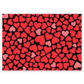 Поздравительная открытка с принтом Сердца в Петрозаводске, 100% бумага | плотность бумаги 280 г/м2, матовая, на обратной стороне линовка и место для марки
 | Тематика изображения на принте: i love you | love | любовь | сердечки | сердца | чувства | я тебя люблю