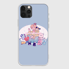 Чехол для iPhone 12 Pro Max с принтом BTS Happy Birthday в Петрозаводске, Силикон |  | bd | bt21 | bts | hoseok | jhope | jimin | jin | jungkook | namjoon | rm | taehyung | v | бантан | бт21 | бтс | ви | голубая | день рождения | джей хоуп | джин | намджун | подарок | праздник | рм | с днем рождения | тэхен | хосок | чимин