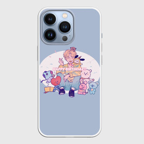 Чехол для iPhone 13 Pro с принтом BTS Happy Birthday в Петрозаводске,  |  | bd | bt21 | bts | hoseok | jhope | jimin | jin | jungkook | namjoon | rm | taehyung | v | бантан | бт21 | бтс | ви | голубая | день рождения | джей хоуп | джин | намджун | подарок | праздник | рм | с днем рождения | тэхен | хосок | чимин