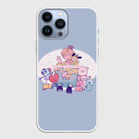 Чехол для iPhone 13 Pro Max с принтом BTS Happy Birthday в Петрозаводске,  |  | bd | bt21 | bts | hoseok | jhope | jimin | jin | jungkook | namjoon | rm | taehyung | v | бантан | бт21 | бтс | ви | голубая | день рождения | джей хоуп | джин | намджун | подарок | праздник | рм | с днем рождения | тэхен | хосок | чимин