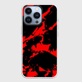 Чехол для iPhone 13 Pro с принтом Красный на черном в Петрозаводске,  |  | abstract | black | demon | halloween | pattern | red | абстрактные | алые | брызги | демон | камуфляж | краска | краски | кровавый | кровь | лава | мазки | маскировка | милитари | огонь | паттерн | пламя | пятна | пятнистый