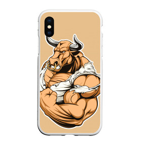 Чехол для iPhone XS Max матовый с принтом Bodybuilding B в Петрозаводске, Силикон | Область печати: задняя сторона чехла, без боковых панелей | бодибилдинг | гантели | спорт | штанга