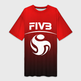 Платье-футболка 3D с принтом FIVB ВОЛЕЙБОЛ в Петрозаводске,  |  | fivb | voleybal | volleyball | волебол | волейбол | волейбола | волейболист | волейболистка | воллейбол | международная | федерация | фивб
