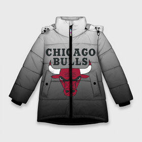 Зимняя куртка для девочек 3D с принтом JORDAN CHICAGO BULLS в Петрозаводске, ткань верха — 100% полиэстер; подклад — 100% полиэстер, утеплитель — 100% полиэстер. | длина ниже бедра, удлиненная спинка, воротник стойка и отстегивающийся капюшон. Есть боковые карманы с листочкой на кнопках, утяжки по низу изделия и внутренний карман на молнии. 

Предусмотрены светоотражающий принт на спинке, радужный светоотражающий элемент на пуллере молнии и на резинке для утяжки. | basketball | jordan | michael | michael jordan | баскетбол | джордан | майкл | стиль