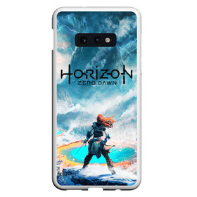 Чехол для Samsung S10E с принтом Horizon Zero Dawn в Петрозаводске, Силикон | Область печати: задняя сторона чехла, без боковых панелей | aloy | antasy girl | art | artwork | digital art | fantasy | horizon | horizon: zero dawn | landscape | tallneck | warrior fantasy | weapon | zero dawn