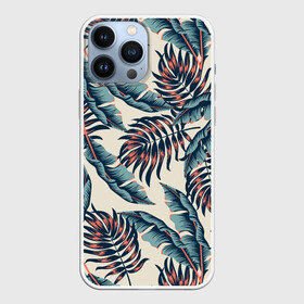 Чехол для iPhone 13 Pro Max с принтом Тихие тропики в Петрозаводске,  |  | flowers | forest | hawaii | leaf | leafs | palm | palms | summer | travel | tropical | vacation | гаваи | гавайи | гавайка | гавайская | лес | лето | листики | листки | листья | отпуск | пальма | пальмы | пастель | путешествия | рисунок | тропич