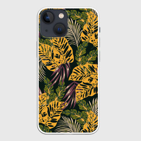 Чехол для iPhone 13 mini с принтом Тропический лес в Петрозаводске,  |  | 3d | flowers | forest | hawaii | leaf | leafs | palm | palms | summer | travel | tropical | vacation | гаваи | гавайи | гавайка | гавайская | лес | лето | листики | листки | листья | отпуск | пальма | пальмы | путешествия | рисунок | трехмерная 