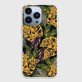 Чехол для iPhone 13 Pro с принтом Тропический лес в Петрозаводске,  |  | 3d | flowers | forest | hawaii | leaf | leafs | palm | palms | summer | travel | tropical | vacation | гаваи | гавайи | гавайка | гавайская | лес | лето | листики | листки | листья | отпуск | пальма | пальмы | путешествия | рисунок | трехмерная 