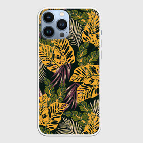 Чехол для iPhone 13 Pro Max с принтом Тропический лес в Петрозаводске,  |  | 3d | flowers | forest | hawaii | leaf | leafs | palm | palms | summer | travel | tropical | vacation | гаваи | гавайи | гавайка | гавайская | лес | лето | листики | листки | листья | отпуск | пальма | пальмы | путешествия | рисунок | трехмерная 