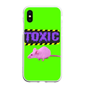 Чехол для iPhone XS Max матовый с принтом Toxic в Петрозаводске, Силикон | Область печати: задняя сторона чехла, без боковых панелей | Тематика изображения на принте: animals | rat | toxic | животные | крыса | токсик