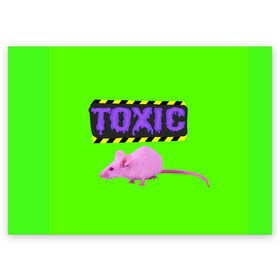 Поздравительная открытка с принтом Toxic в Петрозаводске, 100% бумага | плотность бумаги 280 г/м2, матовая, на обратной стороне линовка и место для марки
 | Тематика изображения на принте: animals | rat | toxic | животные | крыса | токсик