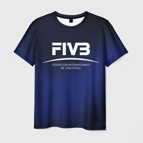 Мужская футболка 3D с принтом FIVB Volleyball в Петрозаводске, 100% полиэфир | прямой крой, круглый вырез горловины, длина до линии бедер | fivb | voleybal | volleyball | волебол | волейбол | волейбола | волейболист | волейболистка | воллейбол | международная | федерация | фивб