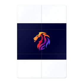 Магнитный плакат 2Х3 с принтом Градиентный лев в минимализме в Петрозаводске, Полимерный материал с магнитным слоем | 6 деталей размером 9*9 см | Тематика изображения на принте: вектор | градиент | лев | логотип | минимализм | разноцветный | цветной