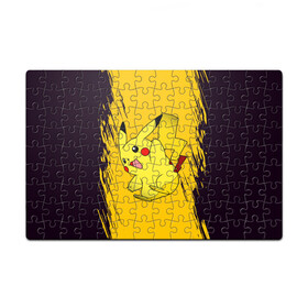 Пазл магнитный 126 элементов с принтом Happy Pikachu в Петрозаводске, полимерный материал с магнитным слоем | 126 деталей, размер изделия —  180*270 мм | Тематика изображения на принте: anime | baby | cartoon | cute | kawaii | pika pika | pokemon | аниме | анимешные | глаза | детям | зайчик | зверек | кавайный | кот | котенок | кролик | малыш | милый | мордочка | мультяшный | няшный | пика пика | пикачу | покемон