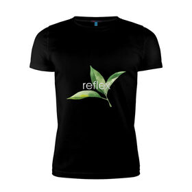 Мужская футболка хлопок Slim с принтом reflex листья в Петрозаводске, 92% хлопок, 8% лайкра | приталенный силуэт, круглый вырез ворота, длина до линии бедра, короткий рукав | relax | зелень | листья