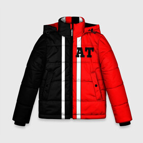 Зимняя куртка для мальчиков 3D с принтом Athletic team red and black в Петрозаводске, ткань верха — 100% полиэстер; подклад — 100% полиэстер, утеплитель — 100% полиэстер | длина ниже бедра, удлиненная спинка, воротник стойка и отстегивающийся капюшон. Есть боковые карманы с листочкой на кнопках, утяжки по низу изделия и внутренний карман на молнии. 

Предусмотрены светоотражающий принт на спинке, радужный светоотражающий элемент на пуллере молнии и на резинке для утяжки | at | athletic | athletic team | bodybuilding | crossfit | fitness | mma | motivation | power | sport | strong | team | traninig | workout | бодибилдинг | зож | кросфит | мотивация. сила.смешанные единоборства. | спорт | спорт зал | фитнес | фитн