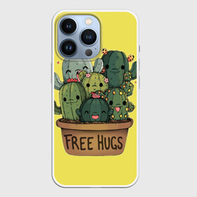 Чехол для iPhone 13 Pro с принтом free hugs в Петрозаводске,  |  | Тематика изображения на принте: free hugs | бесплатные обнимашки | кактус | кактусы | колючий кактус | милые кактусы | обнимашки