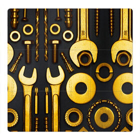 Магнитный плакат 3Х3 с принтом КЛЮЧ ГАЙКА в Петрозаводске, Полимерный материал с магнитным слоем | 9 деталей размером 9*9 см | Тематика изображения на принте: автослесарь | гаечный ключ | гайка | ключ