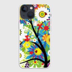 Чехол для iPhone 13 mini с принтом Flowering tree в Петрозаводске,  |  | Тематика изображения на принте: бабочки | девушкам | зелень | природа | цветы