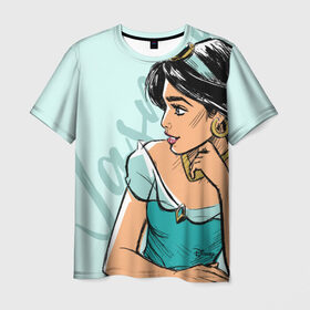 Мужская футболка 3D+ с принтом Жасмин в Петрозаводске, 100% микрофибра | круглый вырез горловины, длина до линии бедер | disney | jasmine | princess | дисней | жасмин