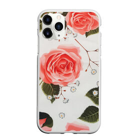 Чехол для iPhone 11 Pro Max матовый с принтом Нежные розы в Петрозаводске, Силикон |  | арт | белый | зеленый | красная роза | красные розы | красный | рисунок | роза | розовая роза | розовые розы | розовый | розы | цветок | цветы
