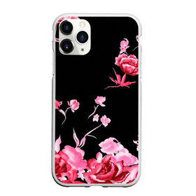 Чехол для iPhone 11 Pro Max матовый с принтом Яркие розы в Петрозаводске, Силикон |  | Тематика изображения на принте: арт | рисунок | роза | розовая роза | розовые розы | розовый | розы | тёмный | цветы | чёрный