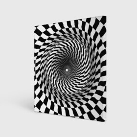 Холст квадратный с принтом иллюзия в Петрозаводске, 100% ПВХ |  | Тематика изображения на принте: воронка | иллюзия | студентам | тоннель | шахматы