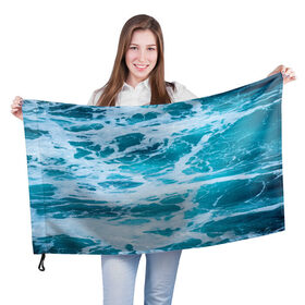 Флаг 3D с принтом Вода волны пена море в Петрозаводске, 100% полиэстер | плотность ткани — 95 г/м2, размер — 67 х 109 см. Принт наносится с одной стороны | вода | волны | море | морская пена | океан | отдых | пена | пучина